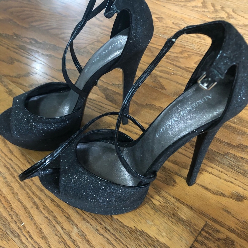Adrienne Maloof, blk sparkle high heel, 8 M,